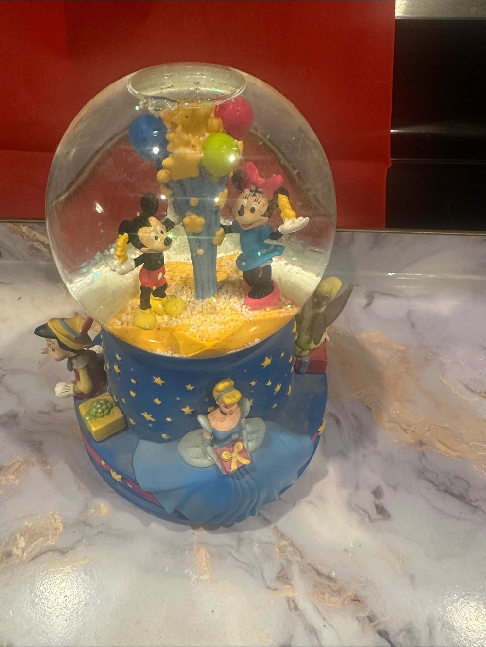 Disney Blue and Yellow Mickey & Minnie Musical Snow Globe
